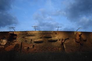 Iluminación del mural del estadio Luis Tróccoli en el Cerro 