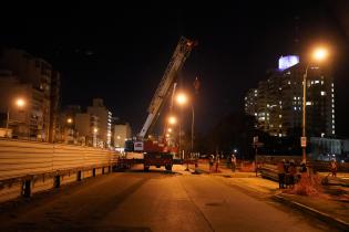 Obras para la construcción del túnel de Avenida Italia