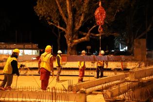 Obras para la construcción del túnel de Avenida Italia