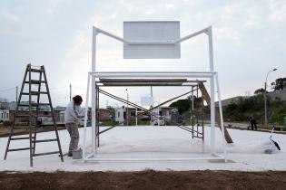 Obras en plaza Ciudad de Azul y Rufino T.Domínguez Obras en plaza Ciudad de Azul y Rufino T.Domínguez