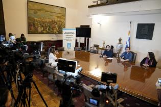 Conferencia de prensa sobre violencia de género en el Carnaval. 