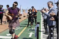 Inauguración de la ciclovía de la Rambla