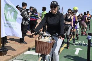 Inauguración de la ciclovía de la Rambla