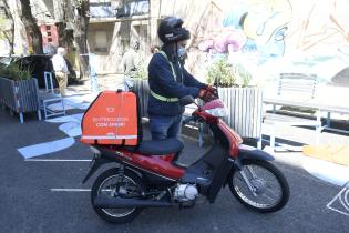 Estación de descanso para trabajadores de reparto a domicilio 