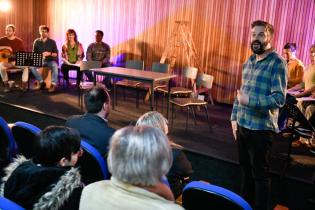 Lectura pública del Herrero y la Muerte, en el auditorio del Campus Regional de UTU de Rivera Lectura pública del Herrero y la Muerte, en el auditorio del Campus Regional de UTU de Rivera