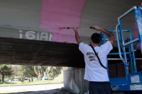 Comienzo de intervención artística en el Viaducto de Paso Molino