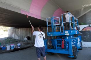 Comienzo de intervención artística en el Viaducto de Paso Molino