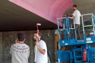 Comienzo de intervención artística en el Viaducto de Paso Molino