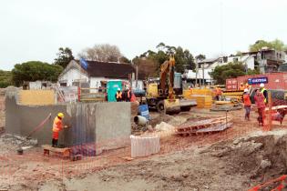 Obras de saneamiento en Playa Santa Catalina.