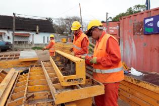 Obras de saneamiento en Playa Santa Catalina.