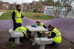 Trabajos en Espacio Plaza Punta de Rieles en el marco del Programa ABC Oportunidad Trabajo