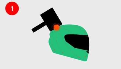 Impacto en casco de un objeto