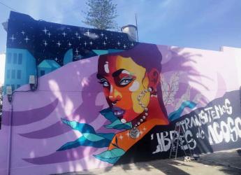 Mural «Transitemos libres de acoso» en Municipio CH