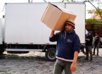 Entrega de abrigos a ollas populares en el Galpón de Corrales , 26 de julio de 2022