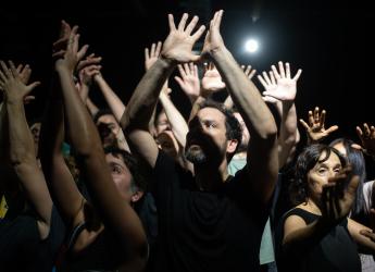Ensayo de la obra «Edipo Rey» en el teatro Solís
