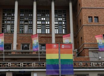 Fachada de Intendencia de Montevideo en el marco del Mes de la Diversidad