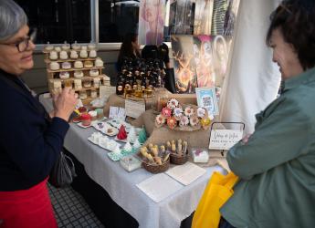 Feria de economía social y solidaria en la peatonal Sarandí,