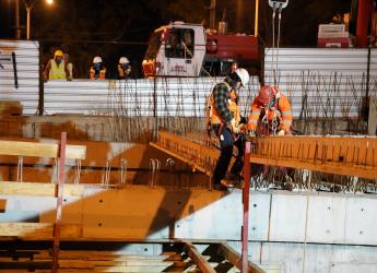 Obras para la construcción del túnel de Avenida Italia