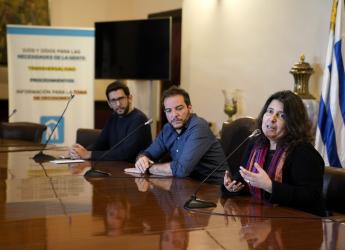 Conferencia de prensa sobre violencia de género en el Carnaval. 