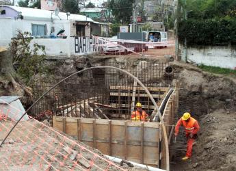 Obras de saneamiento en Playa Santa Catalina.
