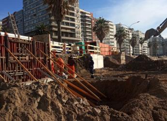 Avances de obra en muro de rambla República del Perú
